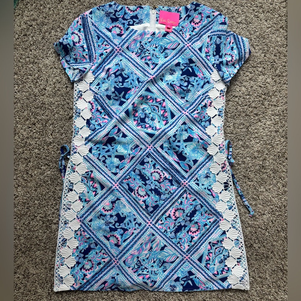 Lilly Pulitzer Womens Romper in Blue and White Floral